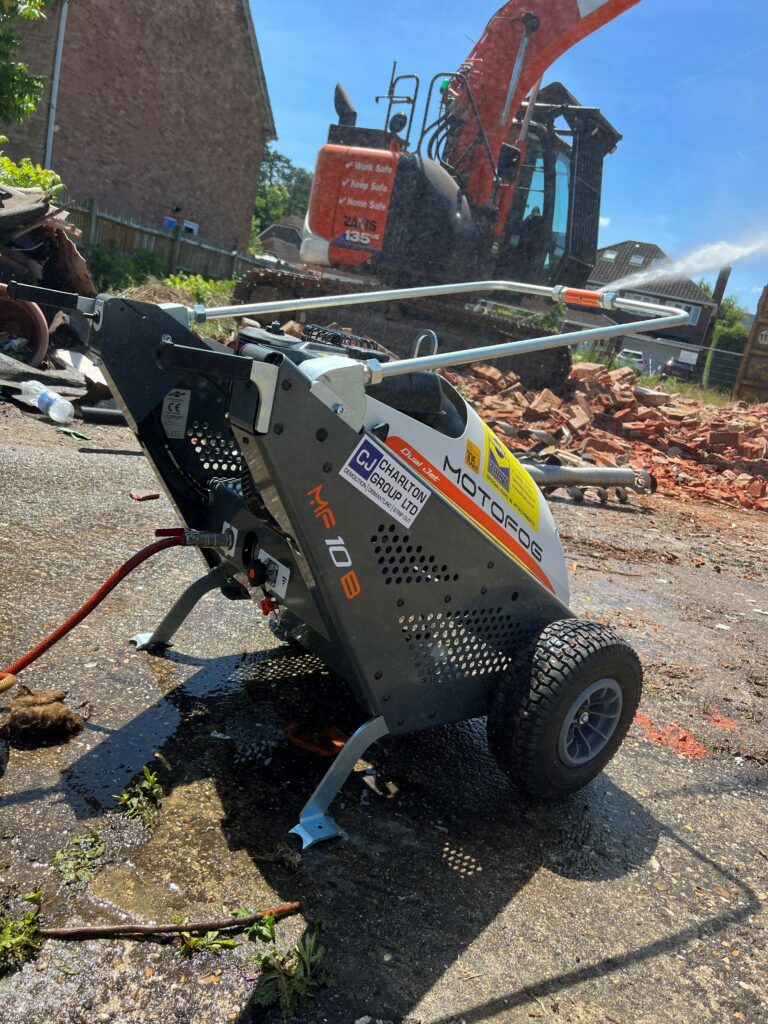 dust reduction equipment on demolition site